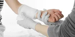 wound being bandaged