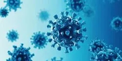 blue coronavirus illustration
