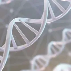 Illustration of DNA double helix from human genome