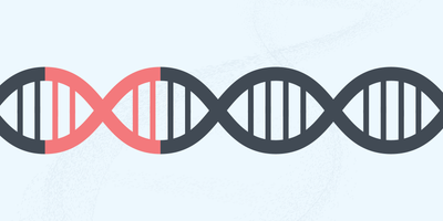 Illustration of a double helix and DNA