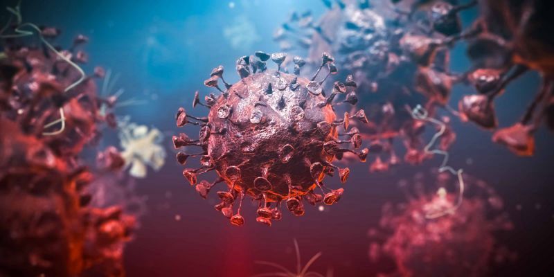 Illustration of the novel sars-cov-2 virus particle