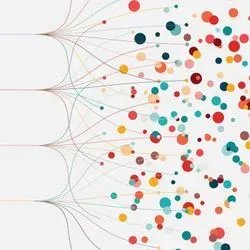 photo of data analysis with lines groupings different coloured dots