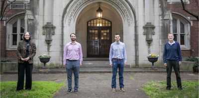 Photo of Kimryn Rathmell, Bradley Reinfeld, Matthew Madden and Jeffrey Rathmell at Vanderbilt University