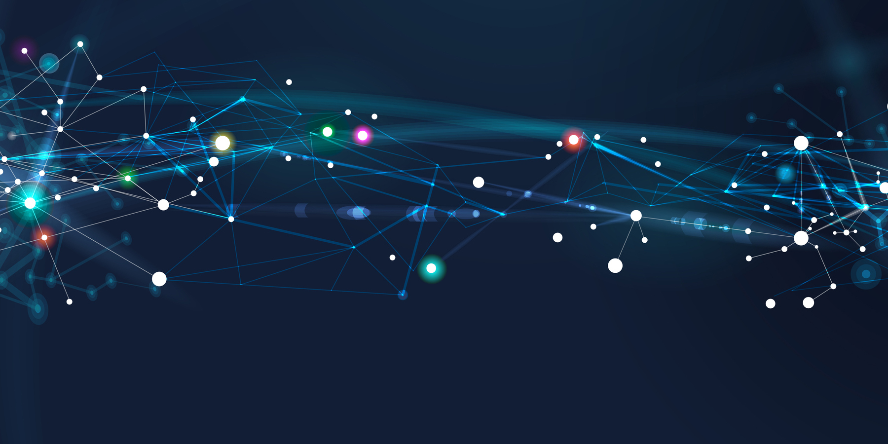 New Cancer Algorithm Flags Genetic Weaknesses in Tumors Abstract photo of glowing dots on a dark background