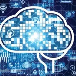 Illustration of a brain made up of pixels