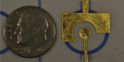 Photo of an inexpensive electrode made from gold leaf 