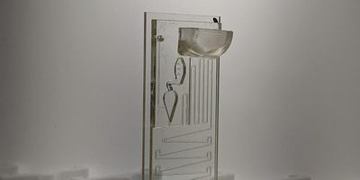 This point-of-care device uses the physics of fluids to draw a few drops of blood and biomedical lubricant through its components to test for COVID-19 antibodies and biomarkers without the need of any electricity.