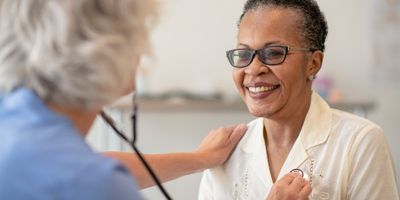 Woman getting her heart checked