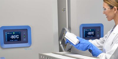 Lab professional removing samples from a freezer