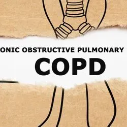 Image of a cardboard set of lungs with the words COPD