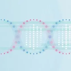 Illustration of a pill with a DNA double helix inside representing precision medicine for opioid prescribing