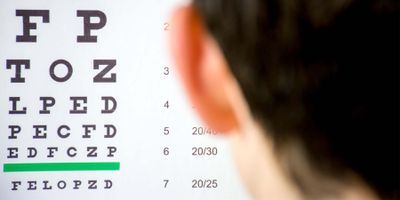 Child getting an eye exam