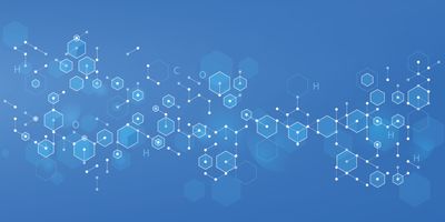 Illustration representation of exome sequencing data points on a blue background