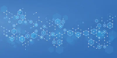 Illustration representation of exome sequencing data points on a blue background