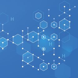 Illustration representation of exome sequencing data points on a blue background