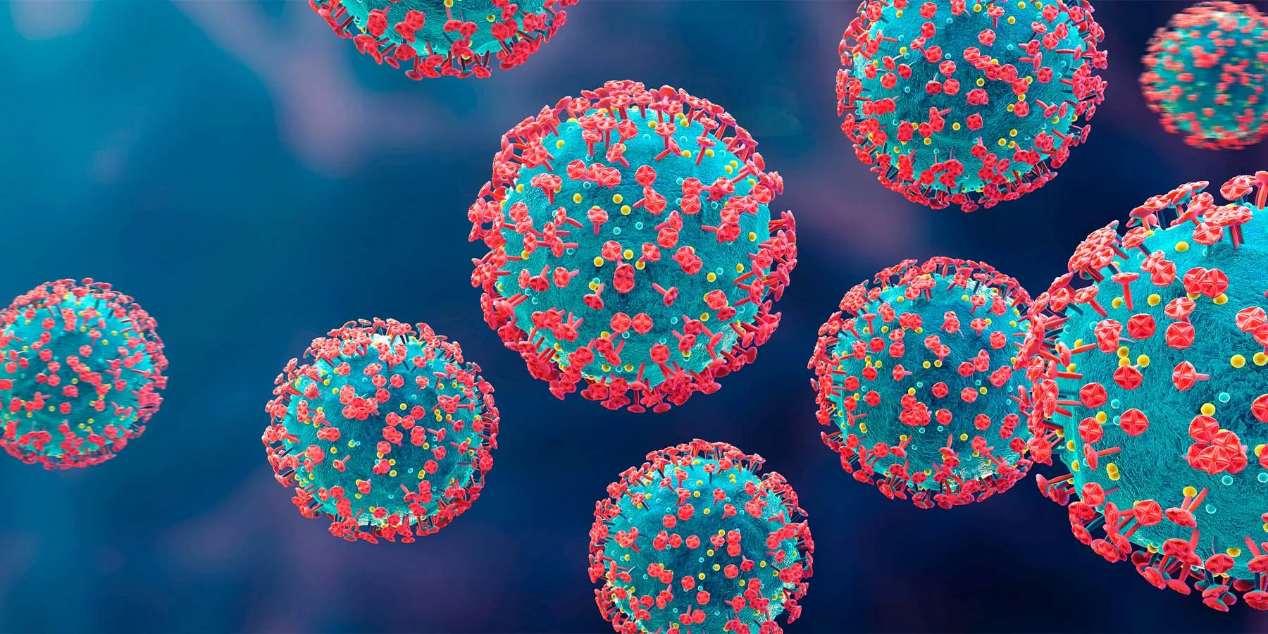 Omicron Variant Does Not Impact SARS-CoV-2 Detection Capability of RT-PCR Assays Computer image of the Omicron variant on a blue background
