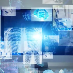 Multiple images displaying different medical concepts spread sound as a concept image of a central health electronic protal
