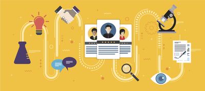 Illustration of a paper resume representing clinical job interviews