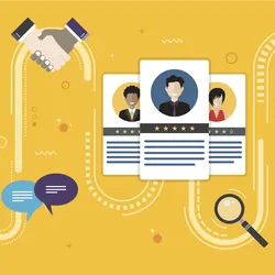 Illustration of a paper resume representing clinical job interviews