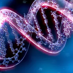 Image of DNA on a blue background