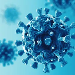 Computer image of COVID-19 virus