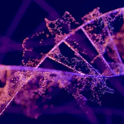 Illustration of a DNA double helix representing the human genome.