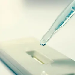 Photo of an over-the-counter rapid antigen COVID=19 test.