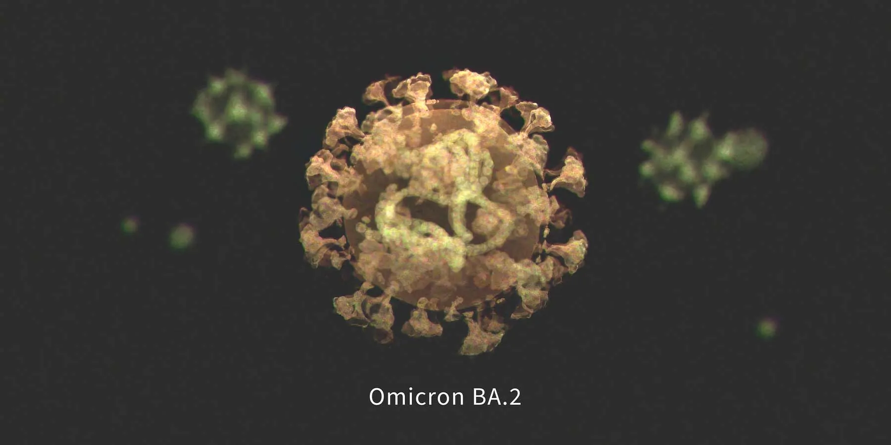 Image of the BA.2 Omicron variant on a black background