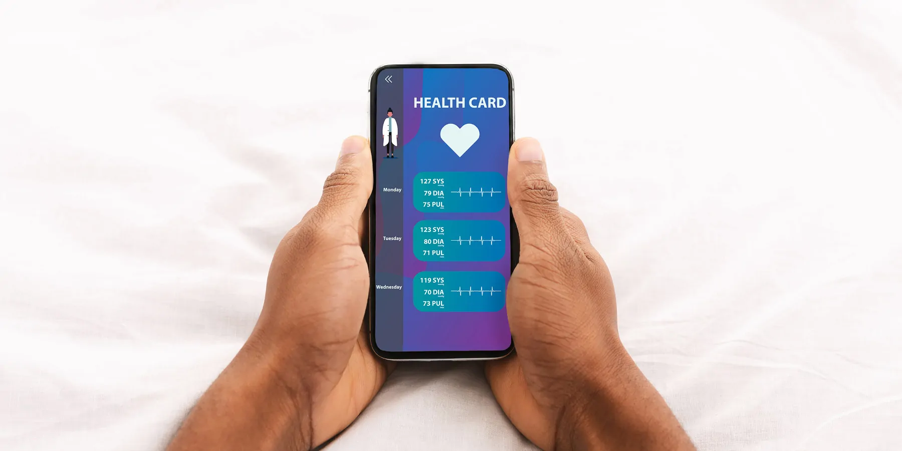 Photo of a patient access their clinical trial health data on their smartphone.