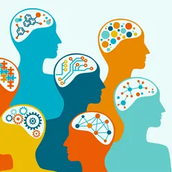 Illustration of the concept of the diversity of people's genetics and leadership traits.