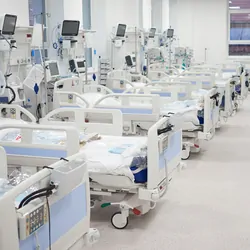 Empty, fully stocked emergency ward for accepting COVID-19 patients