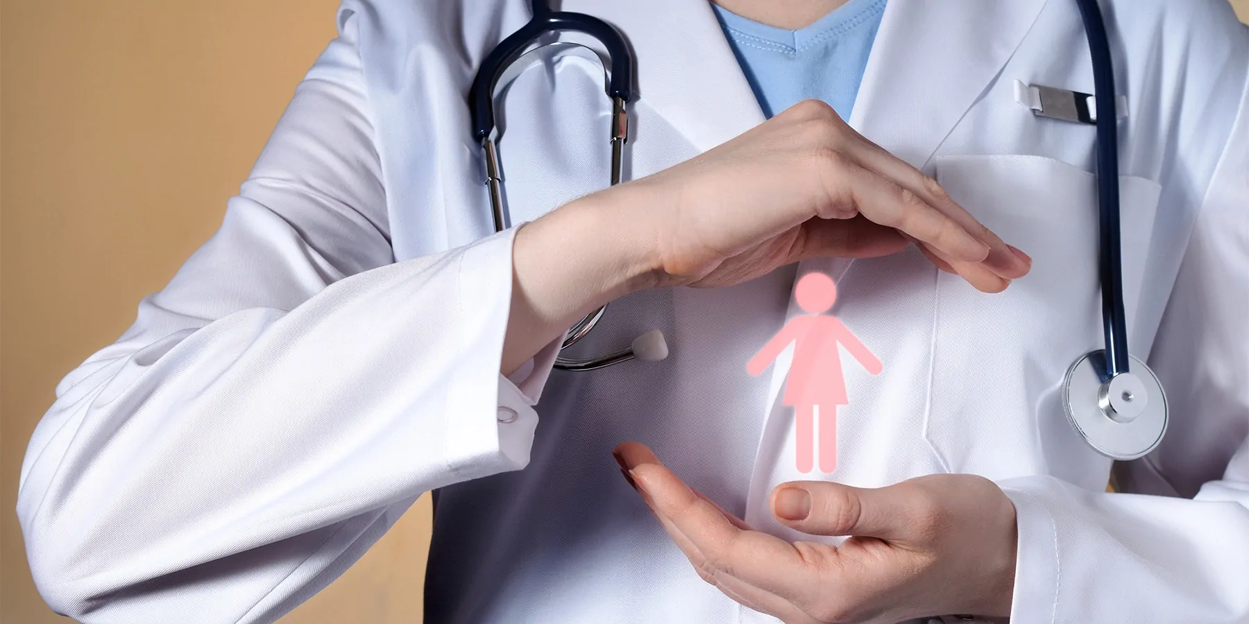 Female doctor holding a cut out of a paper woman