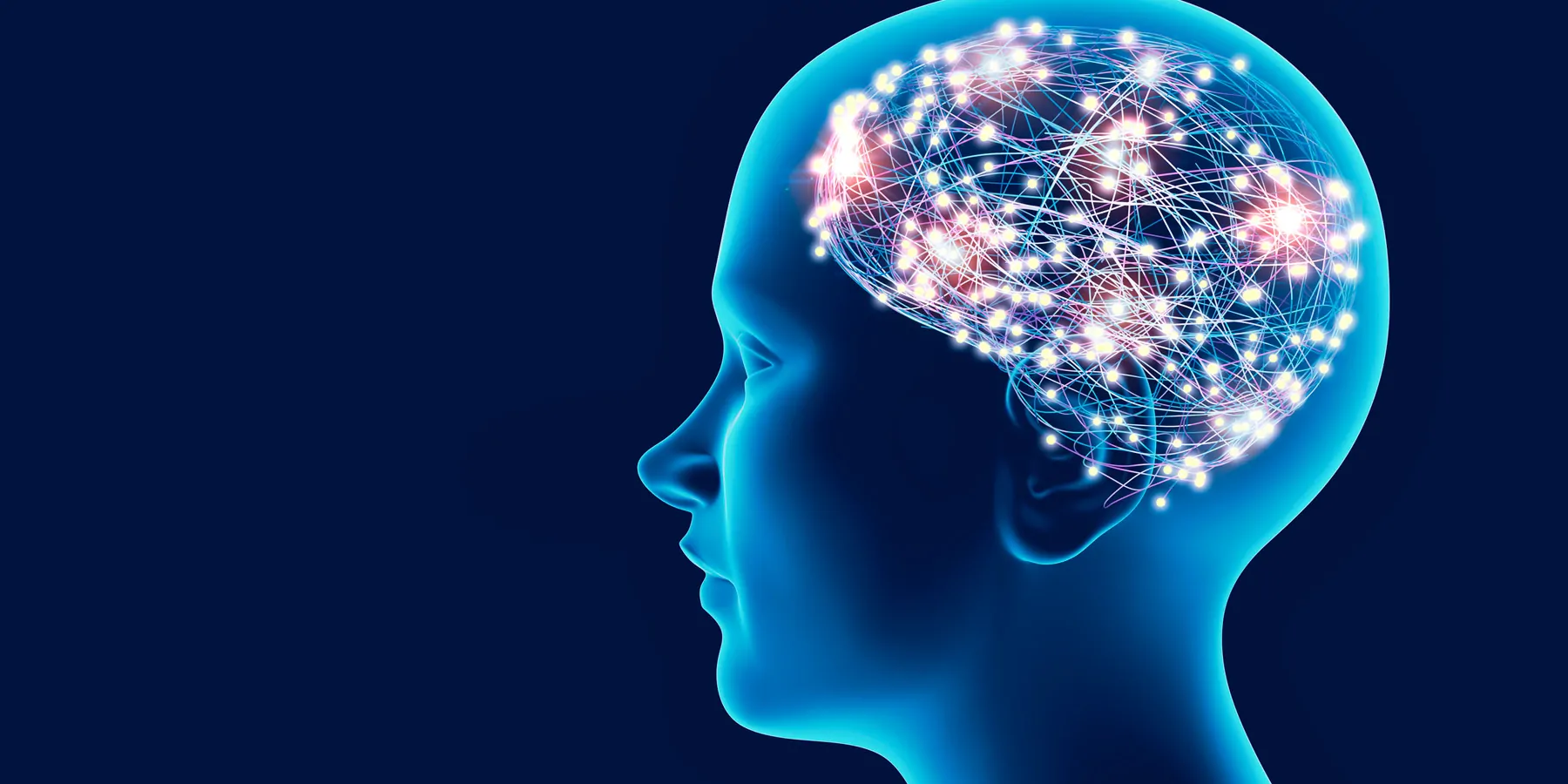 Computer image of a childs brain made of connected string and light