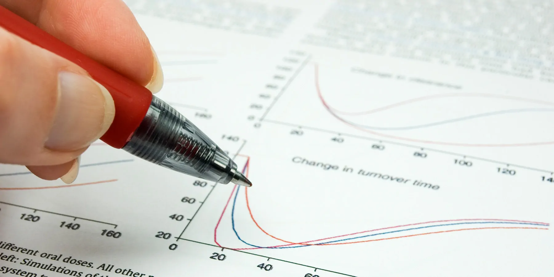 Clinical Trials Often Fail to Cite Relevant past Studies, Researchers Find Researcher following a graph line from a scientific paper with a pen