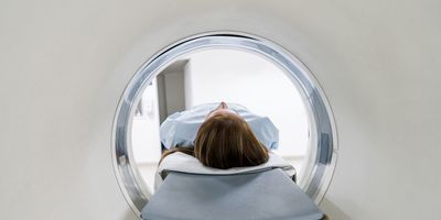Women patient in an MRI machine