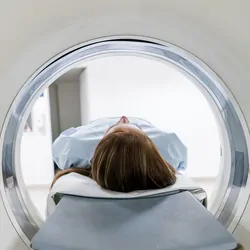 Women patient in an MRI machine