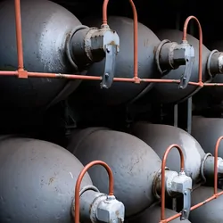 Image of helium containers in a clinical lab.