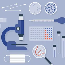 Illustration of different in vitro diagnostics in a clinical lab.