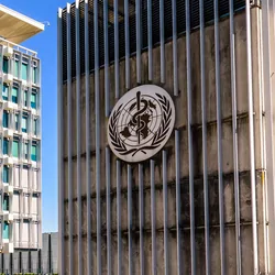 The exterior of the WHO headquarters in switzerland