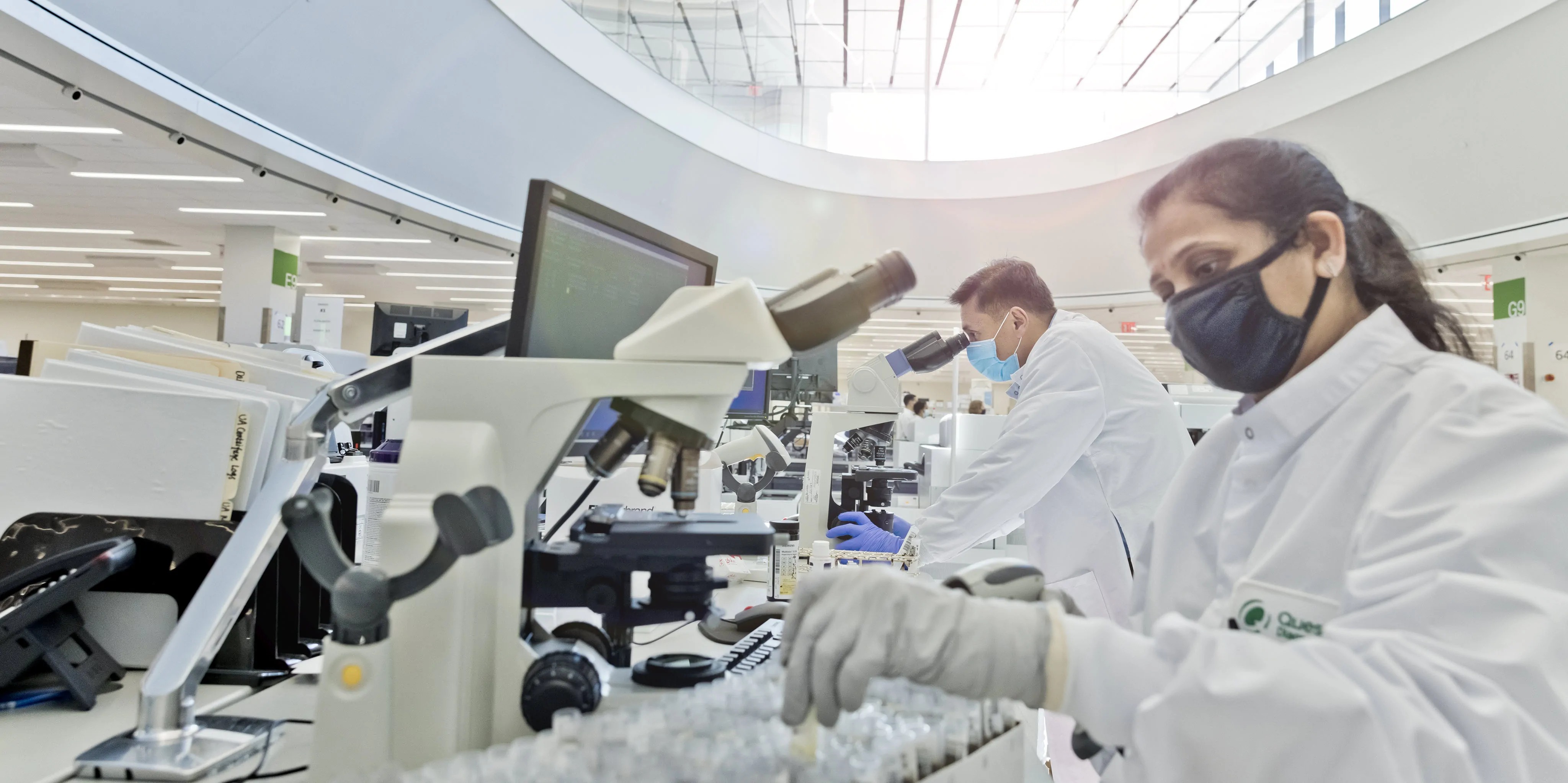 Photo of clinical lab professionals working in the Quest Diagnostics laboratory in Clifton.