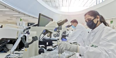 Photo of clinical lab professionals working in the Quest Diagnostics laboratory in Clifton.