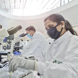 Photo of clinical lab professionals working in the Quest Diagnostics laboratory in Clifton.