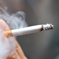 Person smoking a cigarette