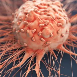 Computer render of human cancer cell