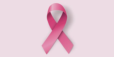 Breast cancer awareness pink ribbon in white background