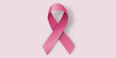 Breast cancer awareness pink ribbon in white background