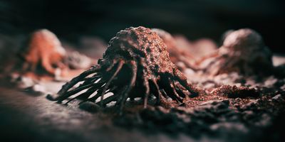 Cancer cells vis - 3d rendered image of cancer cell