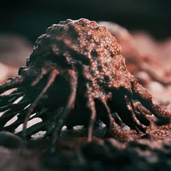 Cancer cells vis - 3d rendered image of cancer cell