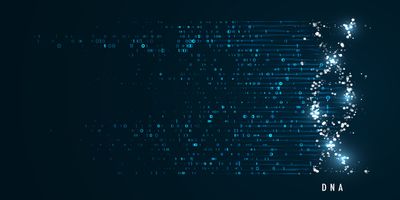 DNA strand made of binary code