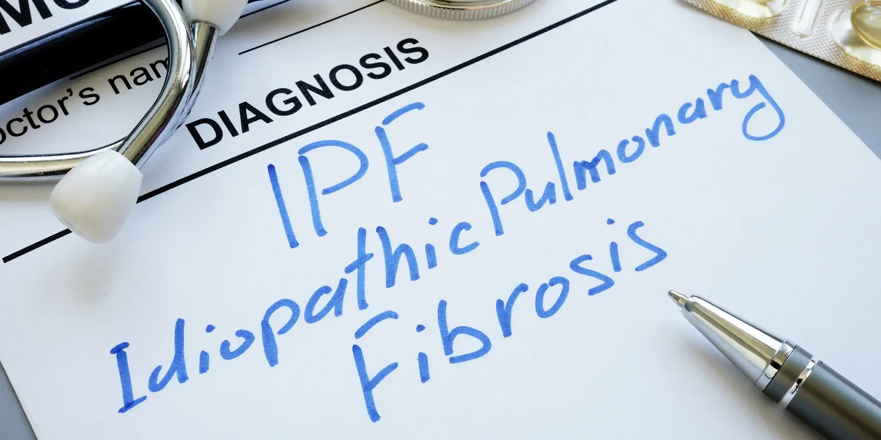 Medical form and diagnosis IPF idiopathic pulmonary fibrosis
